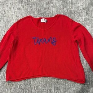 Pearls & Camo Womens Red Lightweight Sweater Boutique Texans Size XL